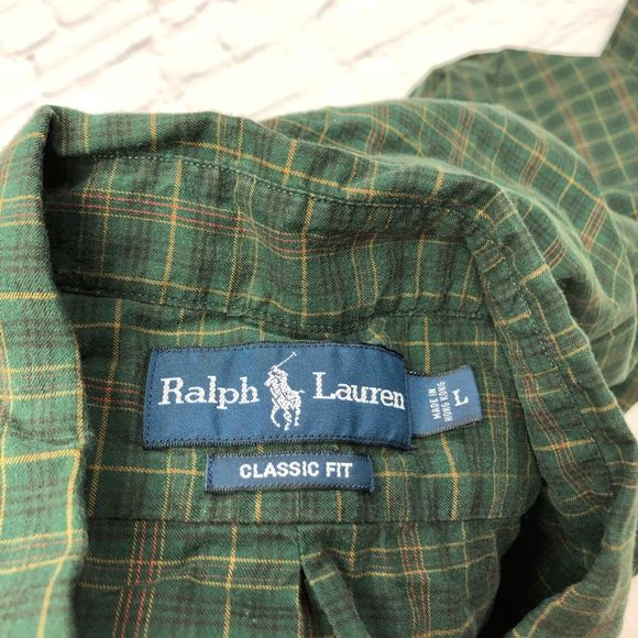 Vintage Ralph Lauren Men Long Sleeve Classic Button Shirt Top Size Large B235 11 - Picture 6 of 14